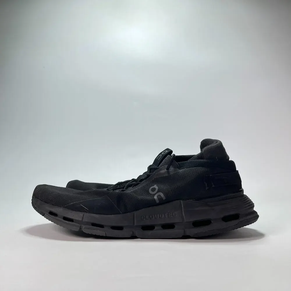 On Cloudnova 2 Triple Black Lightweight Casual Lifestyle Sneakers Men's Size 13